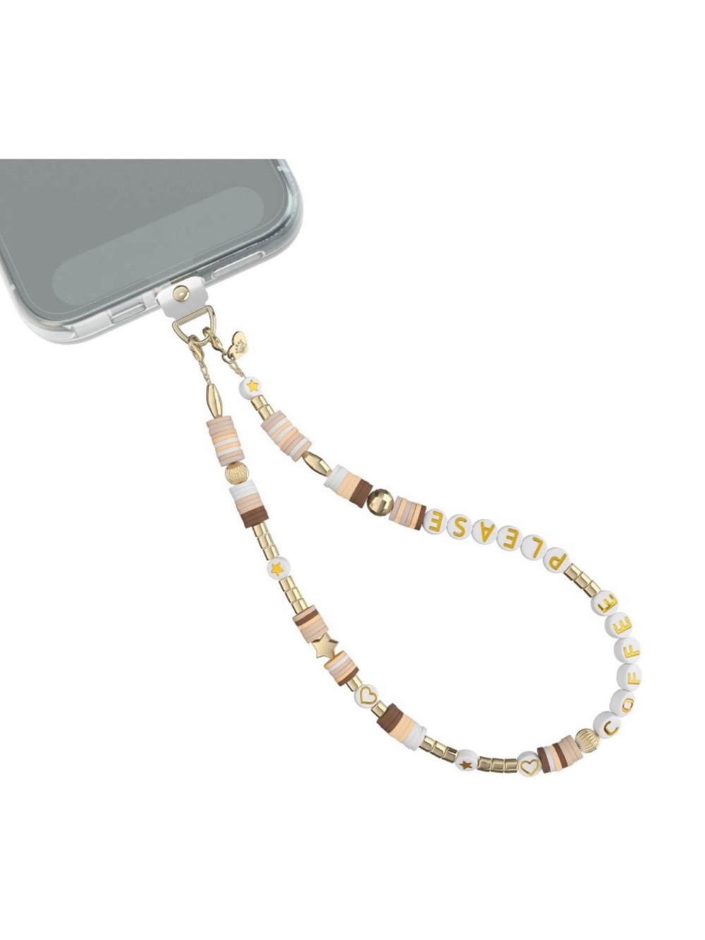 NWT Velvet Caviar Beaded 'Coffee Please' Phone Charm Bracelet